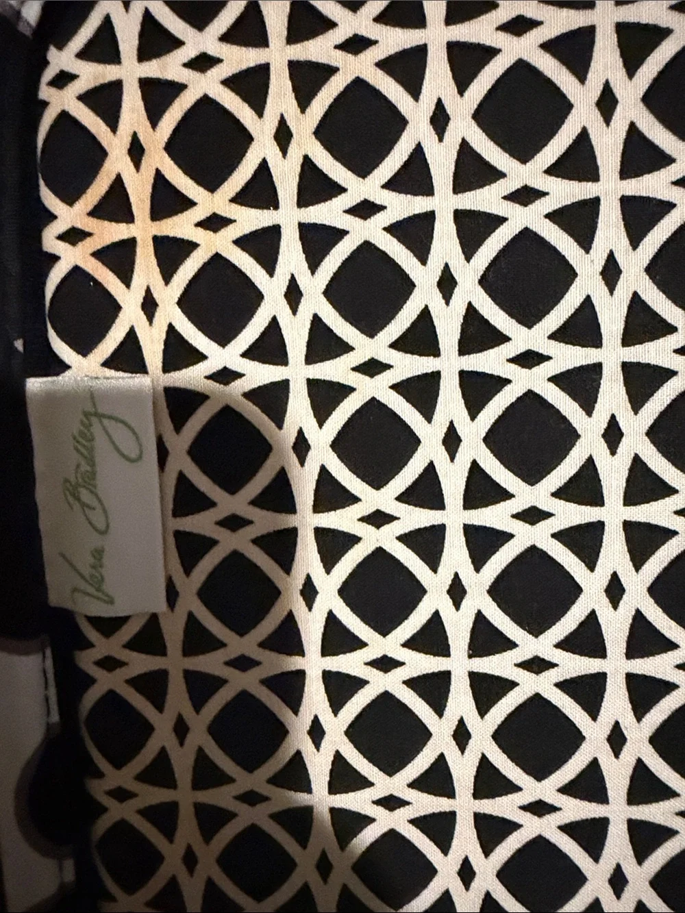 Vera Bradley Black and Cream Quilted Floral Laptop Tote